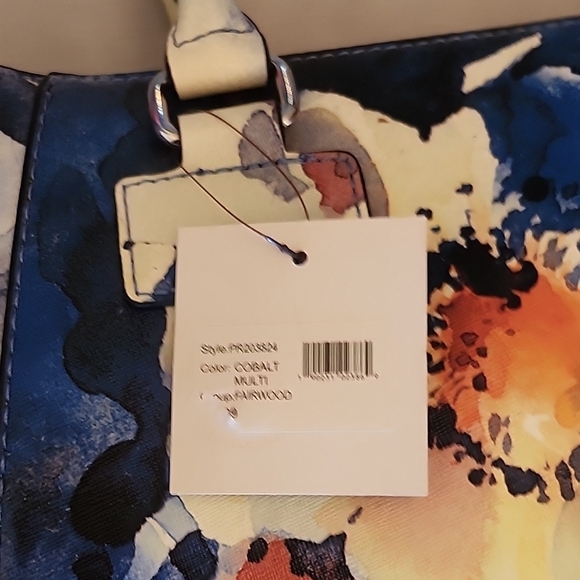 G by Guess Blue and Yellow Floral Tote - Picture 3 of 12